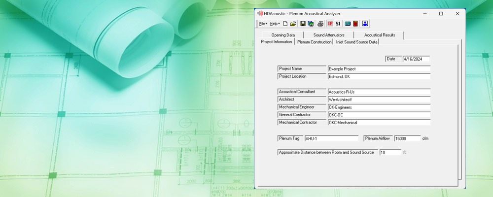 HDAcoustic HVAC Plenum Acoustics Calculator