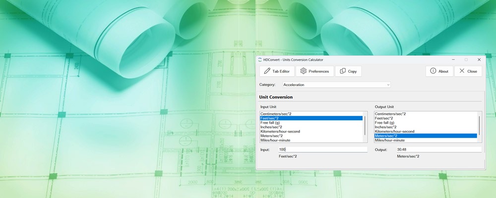 HDConvert Engineering Units Conversion Calculator